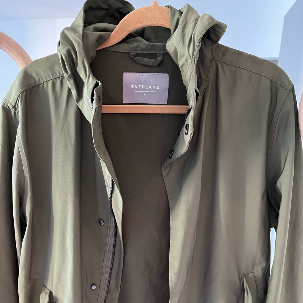 Everlane Men’s Hooded Jacket (Medium) Olive Green